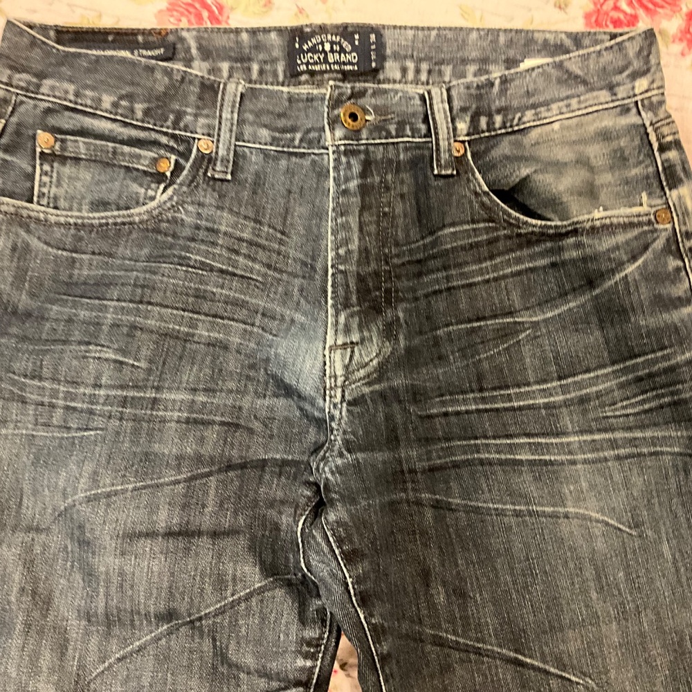 Lucky Brand 221 Original Straight Distressed Denim Men’s Jeans 32x34 32 34 - Picture 5 of 10